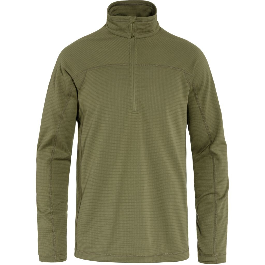 FJÄLLRÄVEN Abisko Lite Fleece Half Zip M, Green (vzorek) velikost: M
