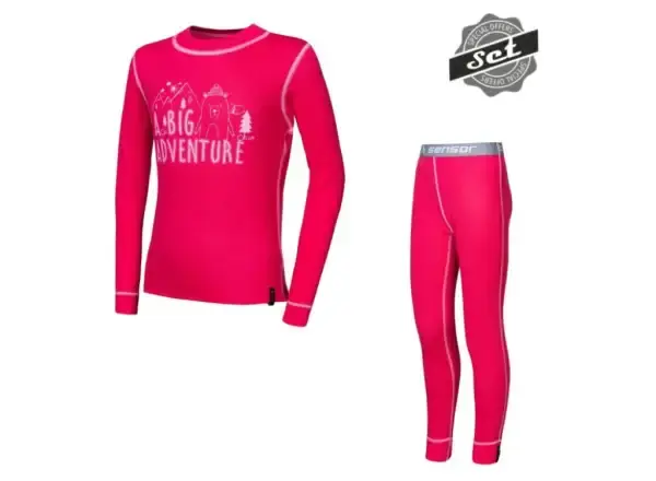 Sensor Double Face Adventure Set dětská spodní vrstva Magenta vel. 100