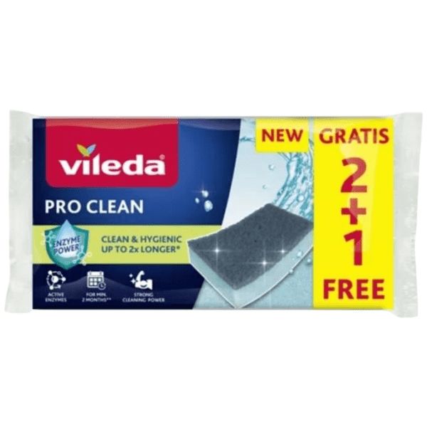 Vileda Pro Clean houba na nádobí, 2+1 ks