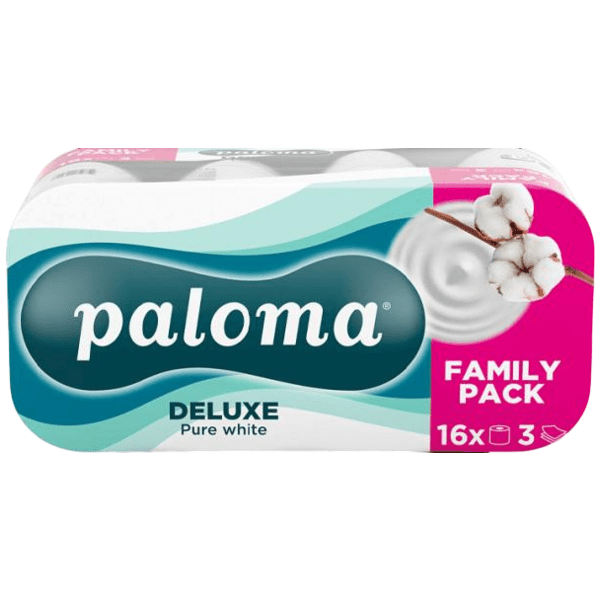 Paloma 3vrstvý toaletní papír Pure White, 16 rolí