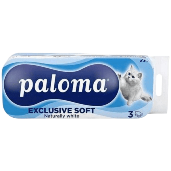 Paloma Exclusive Soft White 3vrstvý toaletní papír, 10 rolí, 12,98 m role