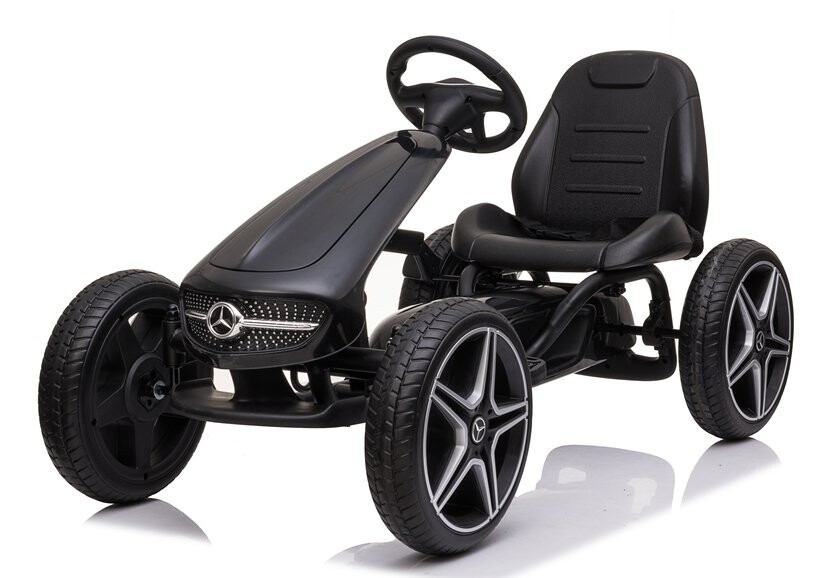 Mamido Mamido Dětská šlapací motokára Mercedes XMX610 černá | ECO kůže | Polohovatelné sedadlo