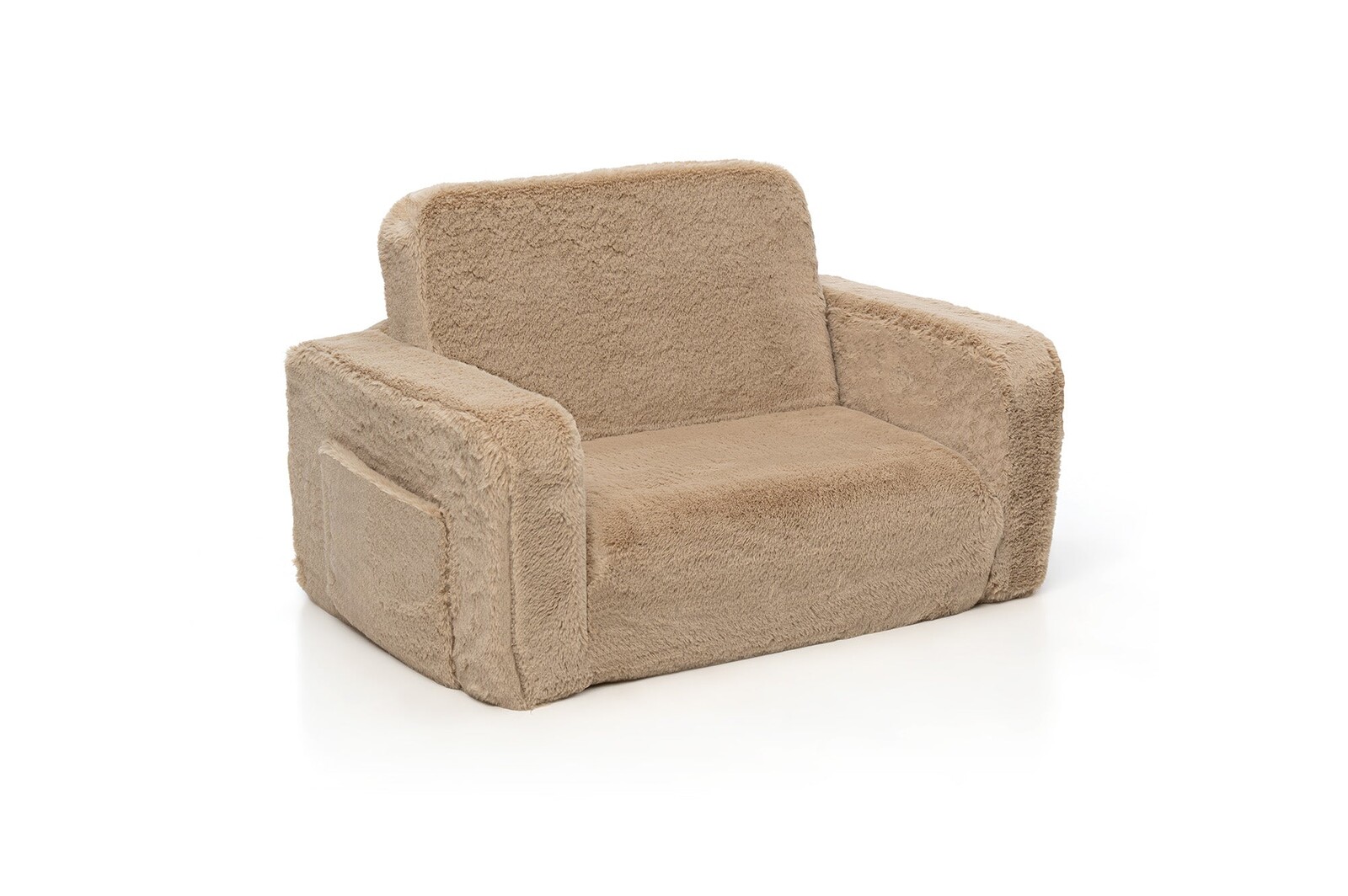 SHAPPY SHAPPY Dětské rozkládací pěnové křeslo LUMI Jemný plyš Barva: Toffee