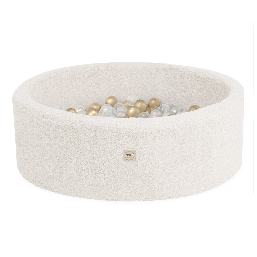 PLUSH NEST PLUSH NEST Suchý bazén kulatý Krémový beránek Ø 90 × 30 cm a 200 míčků