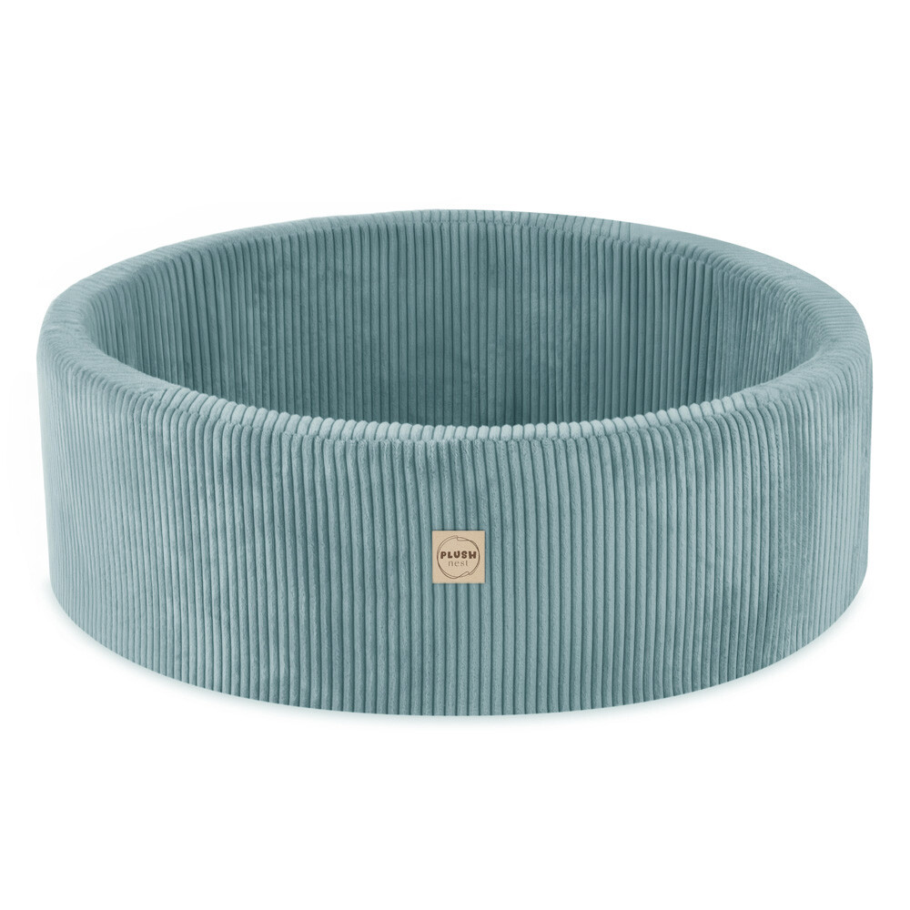 PLUSH NEST PLUSH NEST Suchý bazén kulatý Prémiový manšestr modrý Ø 90 × 30 cm
