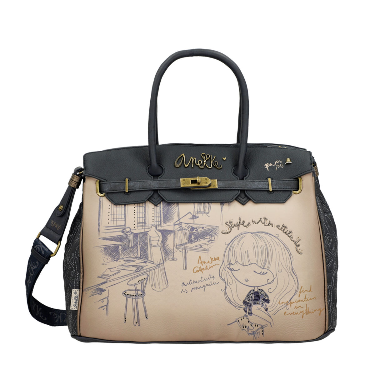 Anekke dámská stylová kabelka - béžová - One size