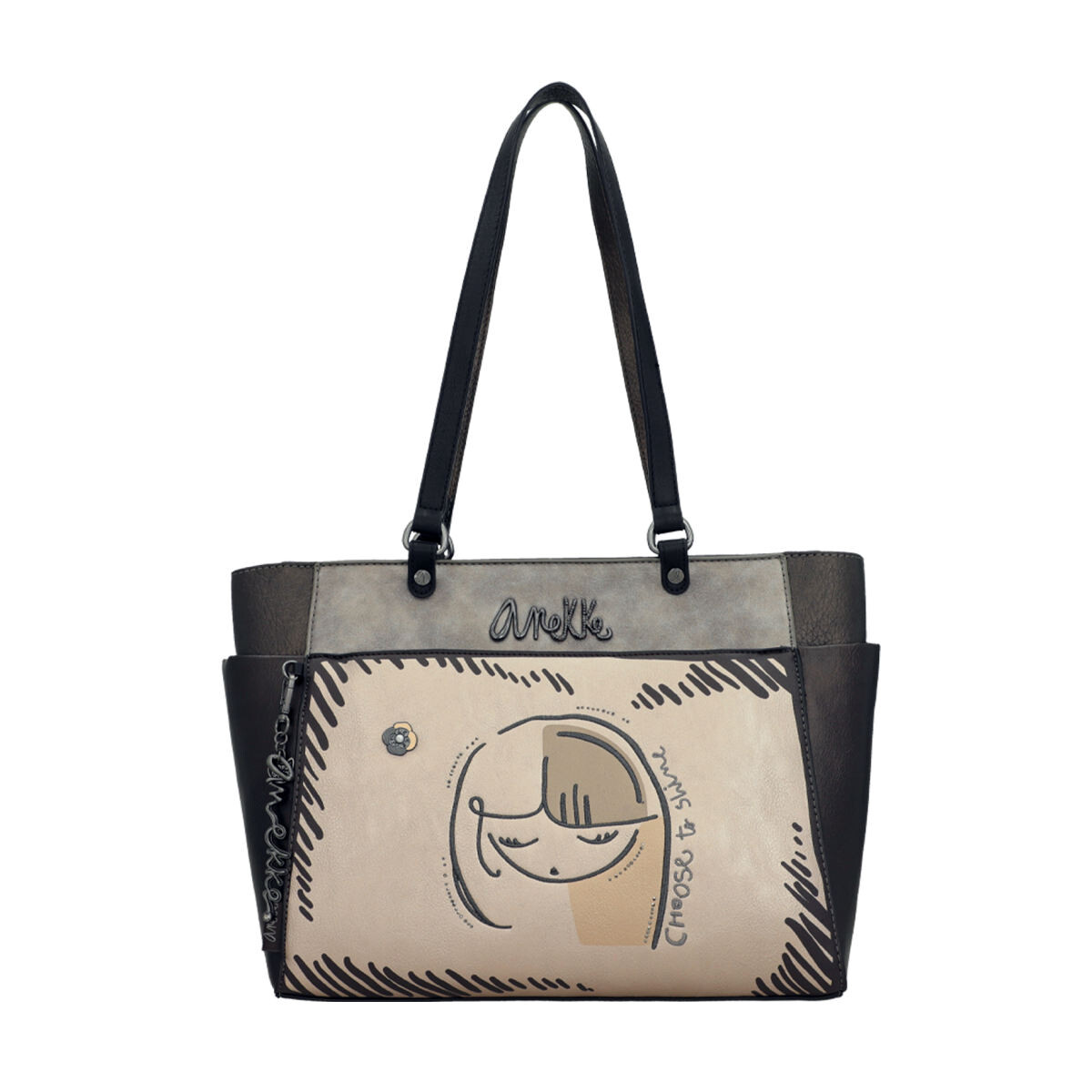 Anekke dámská stylová kabelka přes rameno - šedo hnědá - One size