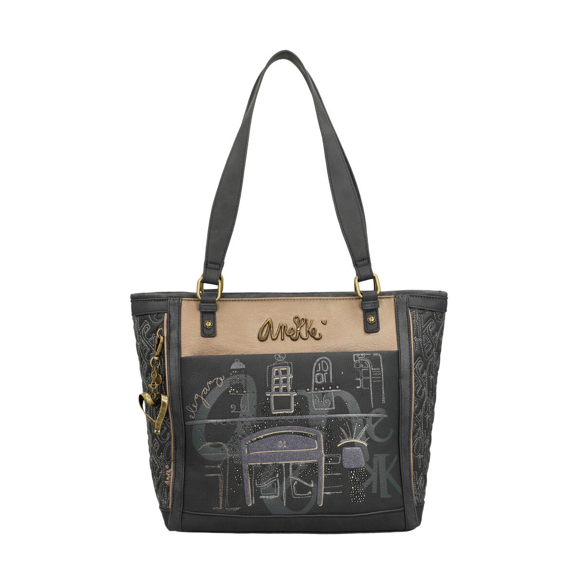 Anekke dámská stylová kabelka přes rameno - tmavomodrá - One size