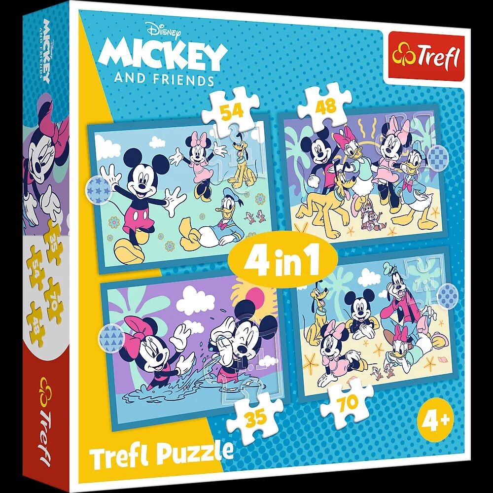 Trefl Puzzle 4v1 Zábavné příhody Mickey Mouse