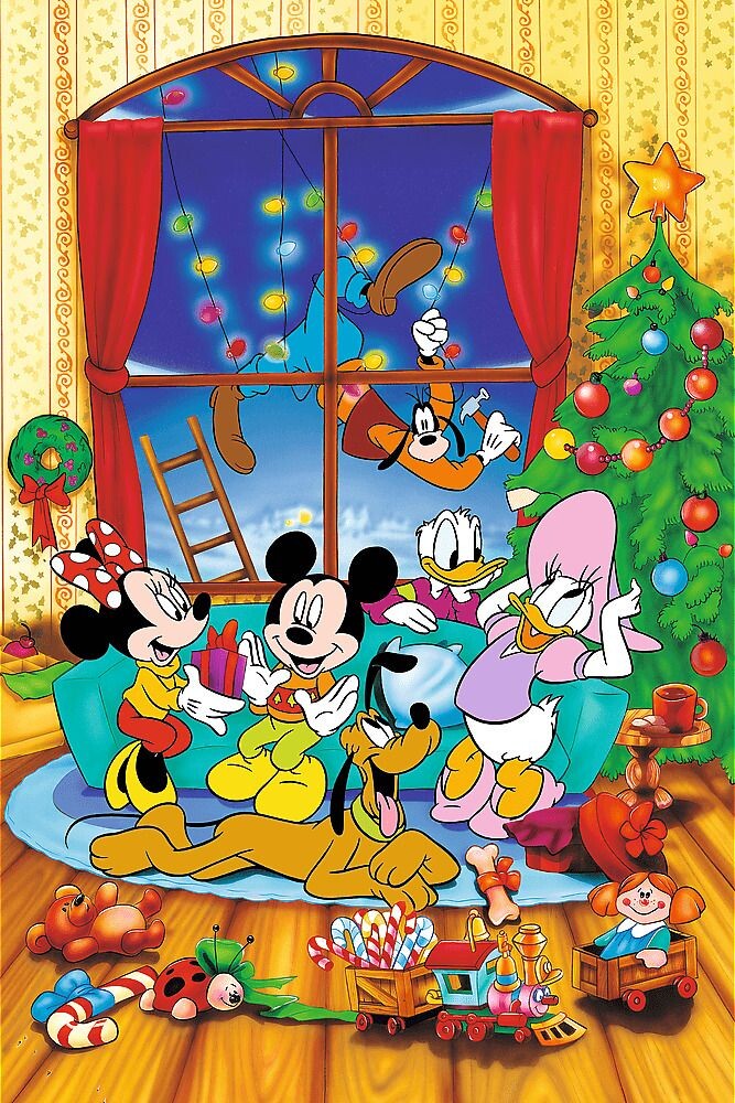 TREFL Puzzle Disney: Mickey Mouse a přátelé o Vánocích 600 dílků