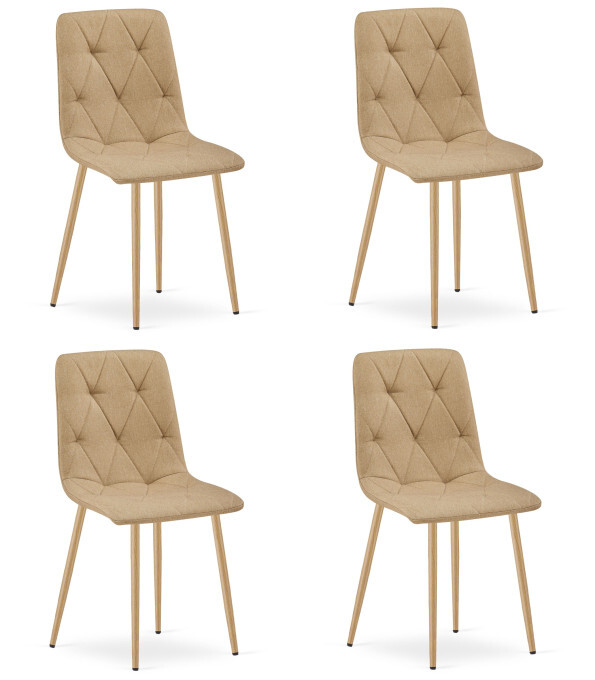 Set čtyř jídelních židlí LIBRA hnědé / hnědé nohy (4 ks)