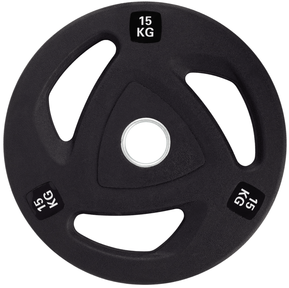 TRUESTEEL StrongGear Černé Pogumované Tri-Grip Kotouče Váha: 15 kg