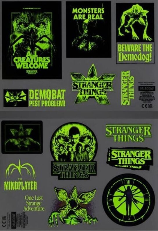 Stranger Things samolepky svítící