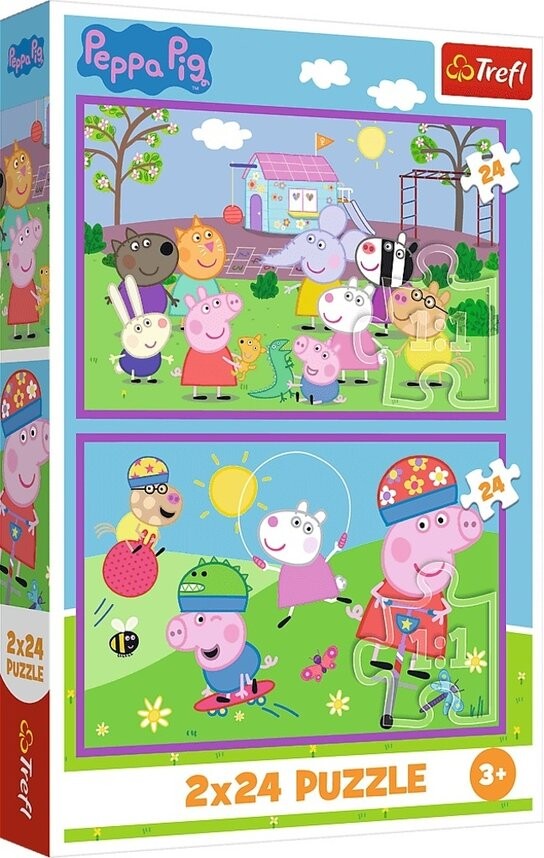 Puzzle Prasátko Peppa Peppa na hřišti