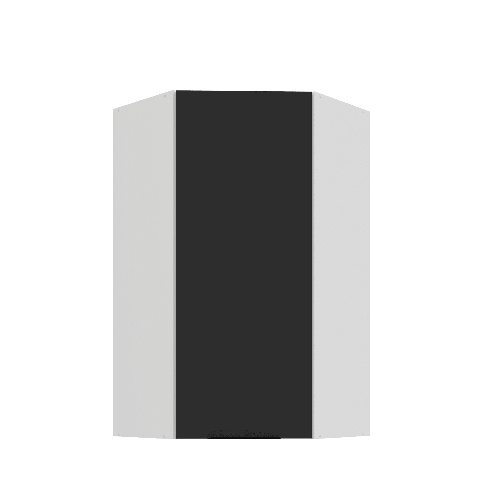 Horní rohová skříňka Aria 60x60 GN-108 1F (45°) Barva korpusu: Bílá, Barva dvířek: BL - Black AFM