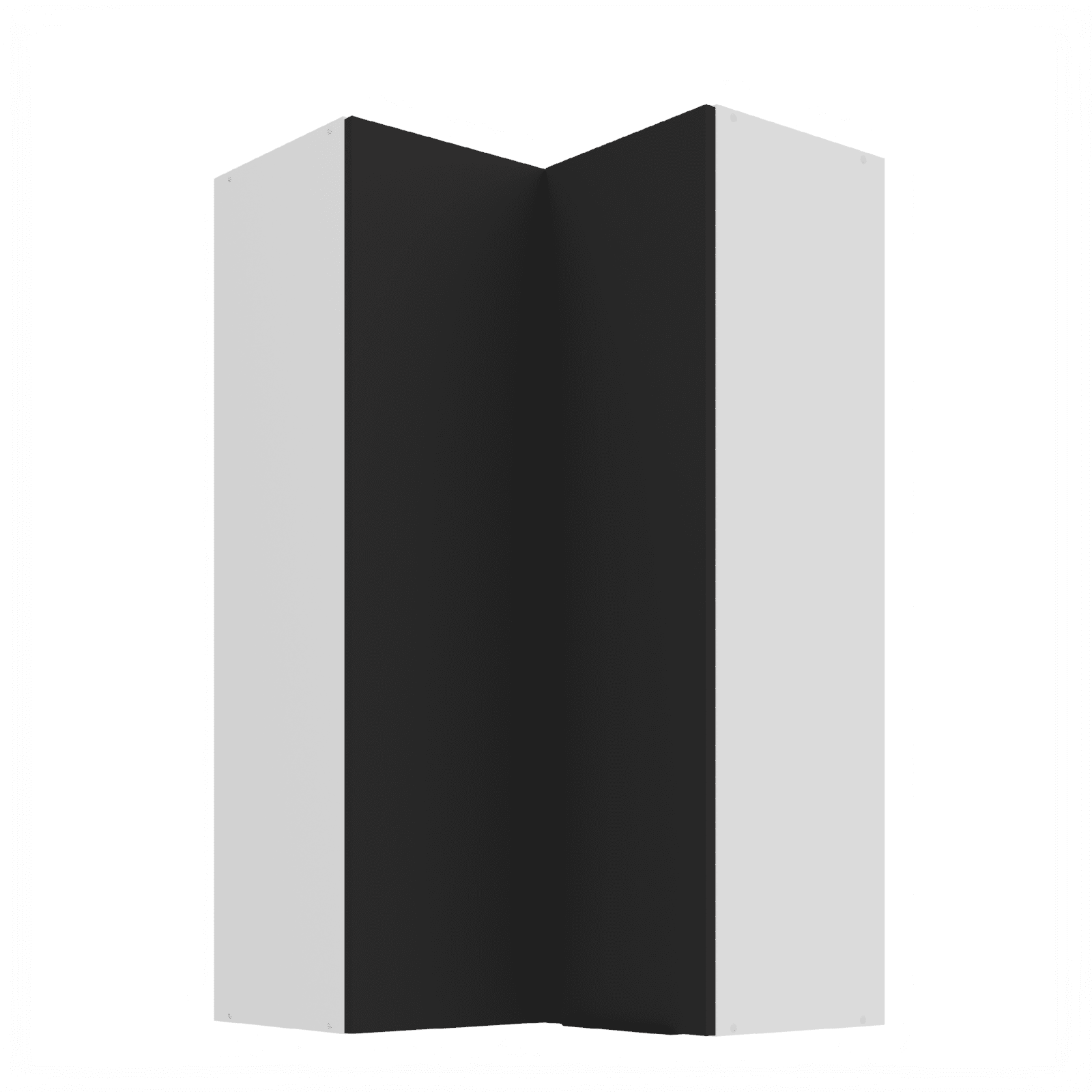 Horní rohová skříňka Aria 60x60 GN-108 2F (90°) Barva korpusu: Bílá, Barva dvířek: BL - Black AFM