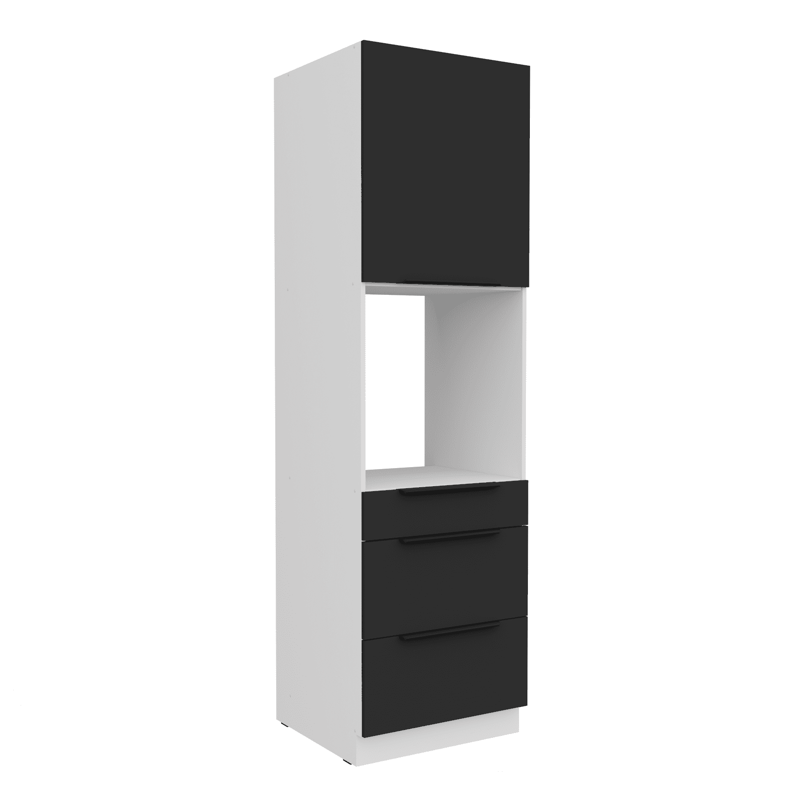 Vysoká skříňka pro vestavnou troubu Aria 60 DPS-210 3S 1F - Premium Box Barva korpusu: Bílá, Barva dvířek: BL - Black AFM