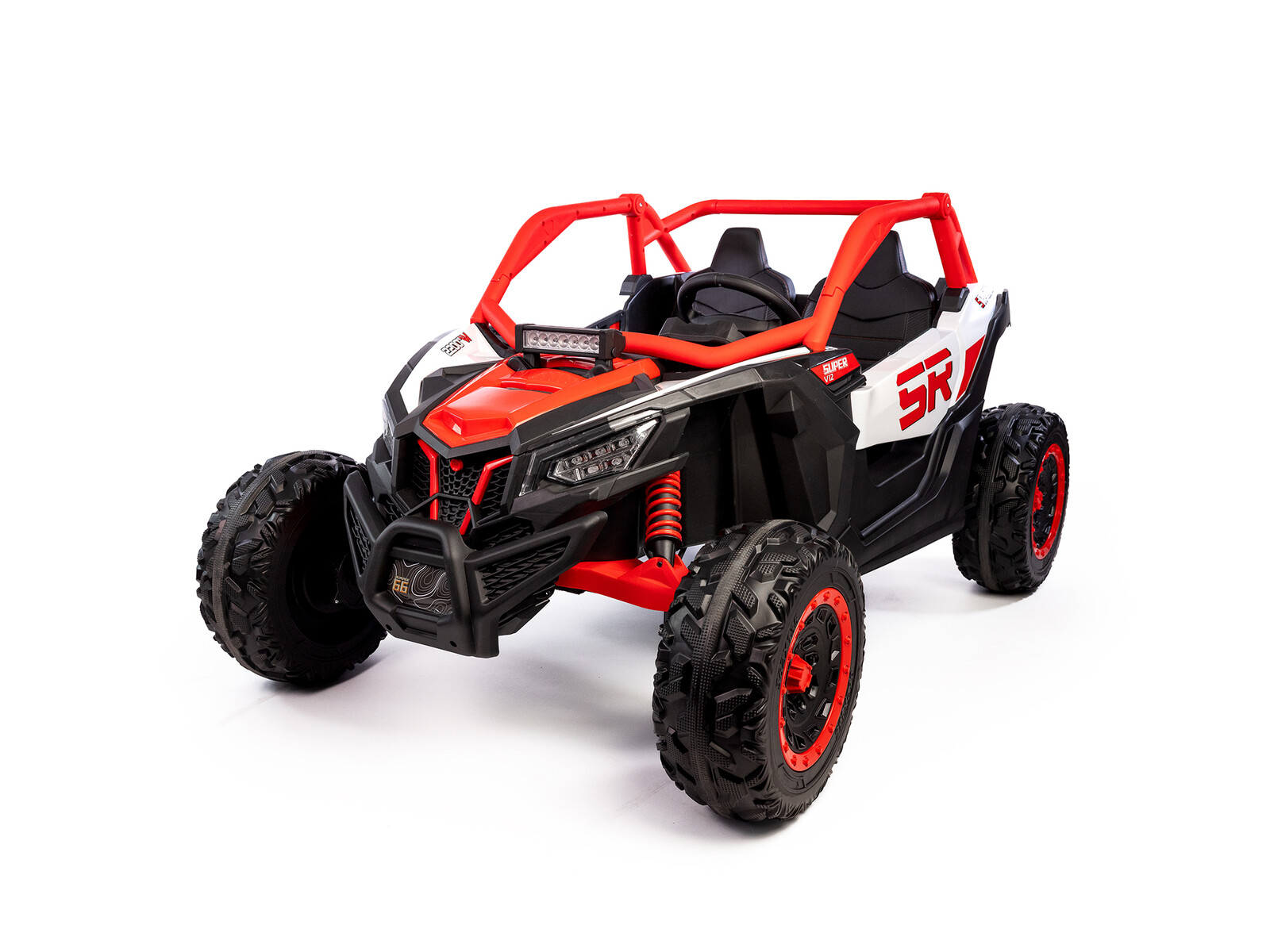 Mamido Mamido Elektrické autíčko Buggy Bumper 66 červené | 24V | 4x200W | EVA | LED | 2,4Ghz | ECO kůže