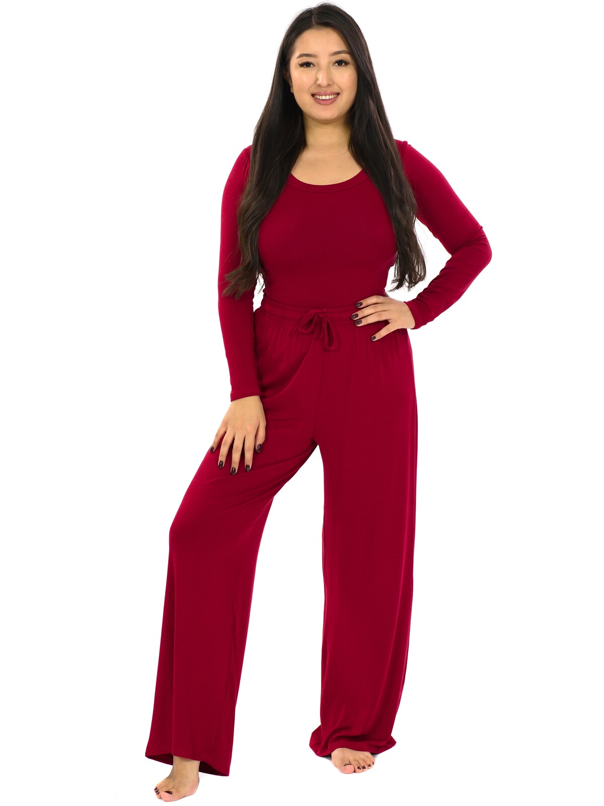 Himalife Kalhoty Plain Bhakti - červená Velikost: S/M