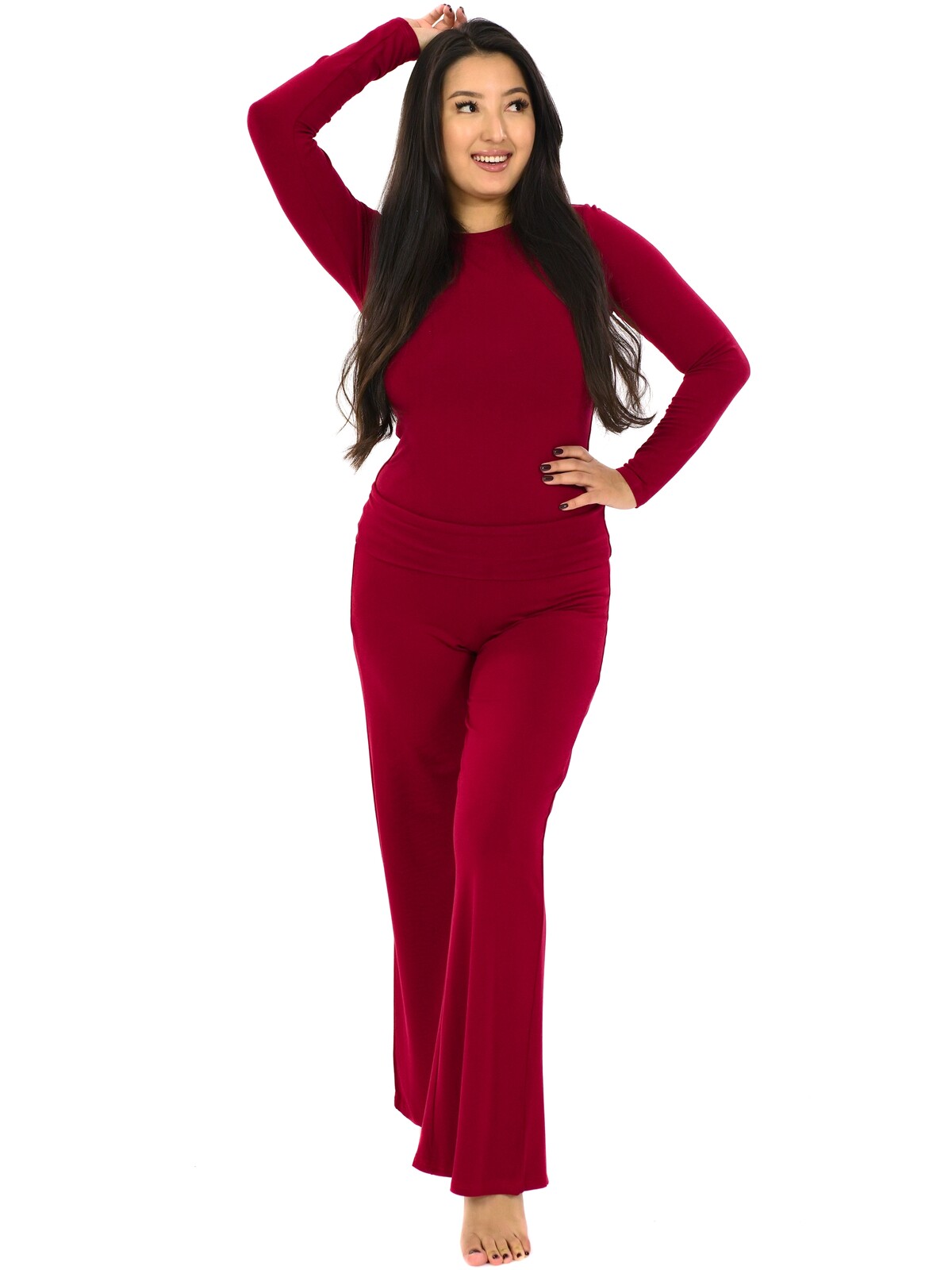 Himalife Tvarující kalhoty Plain Hasita - červená Velikost: S/M