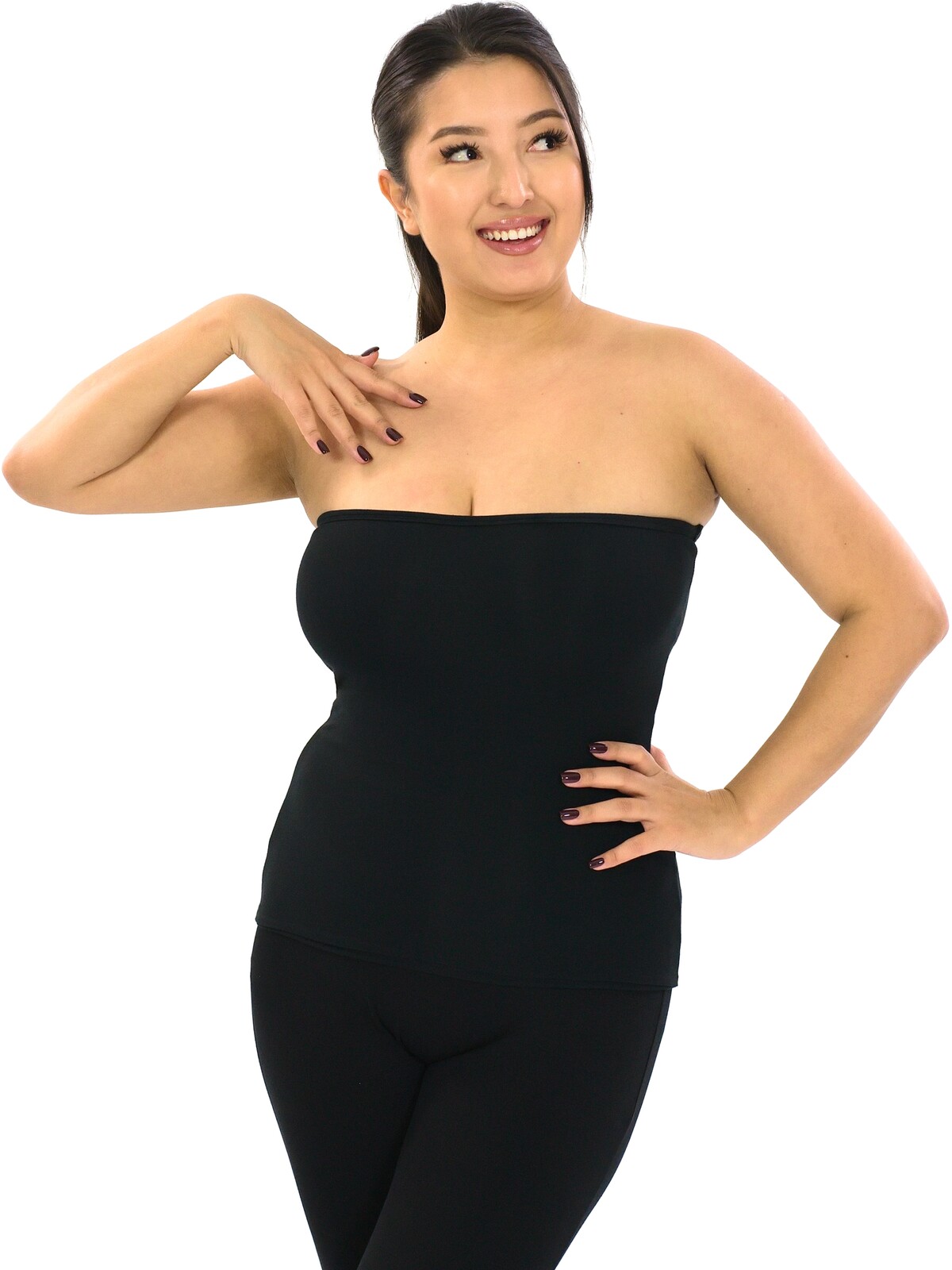 Himalife Stahující top Plain Boa - černá Velikost: S/M