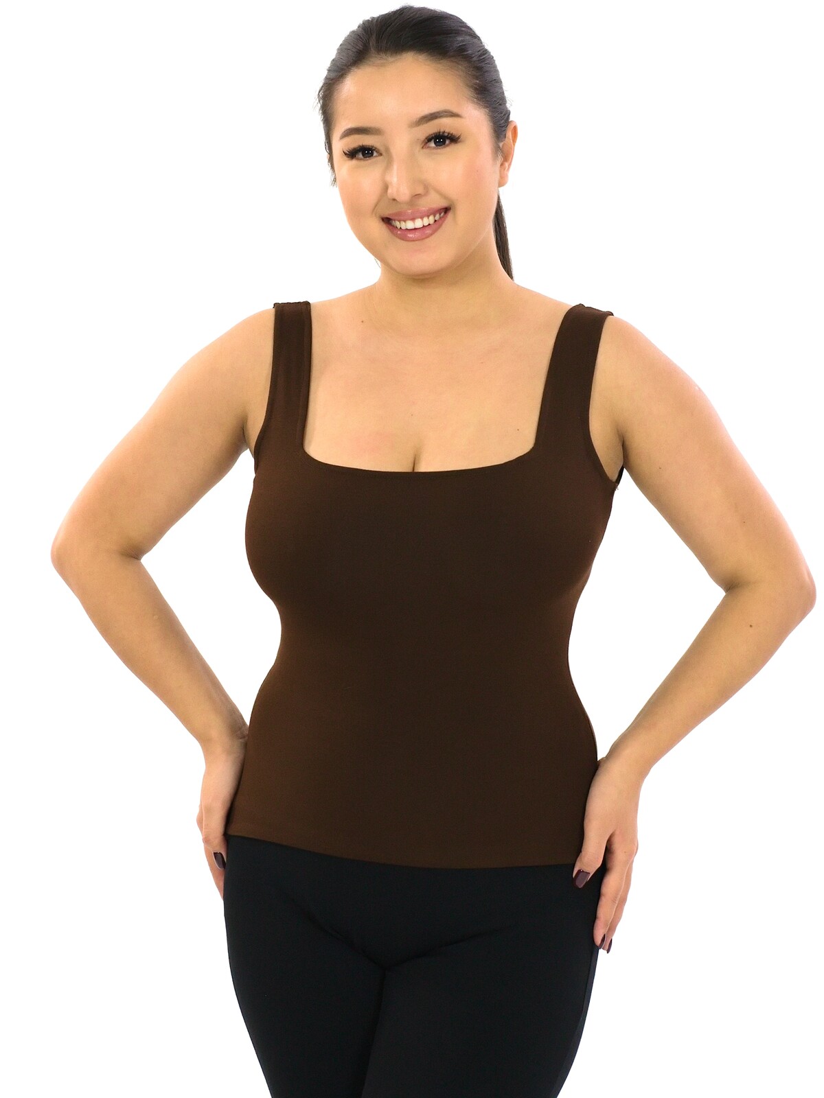 Himalife Stahující top Plain Lakshmi - hnědá Velikost: S/M