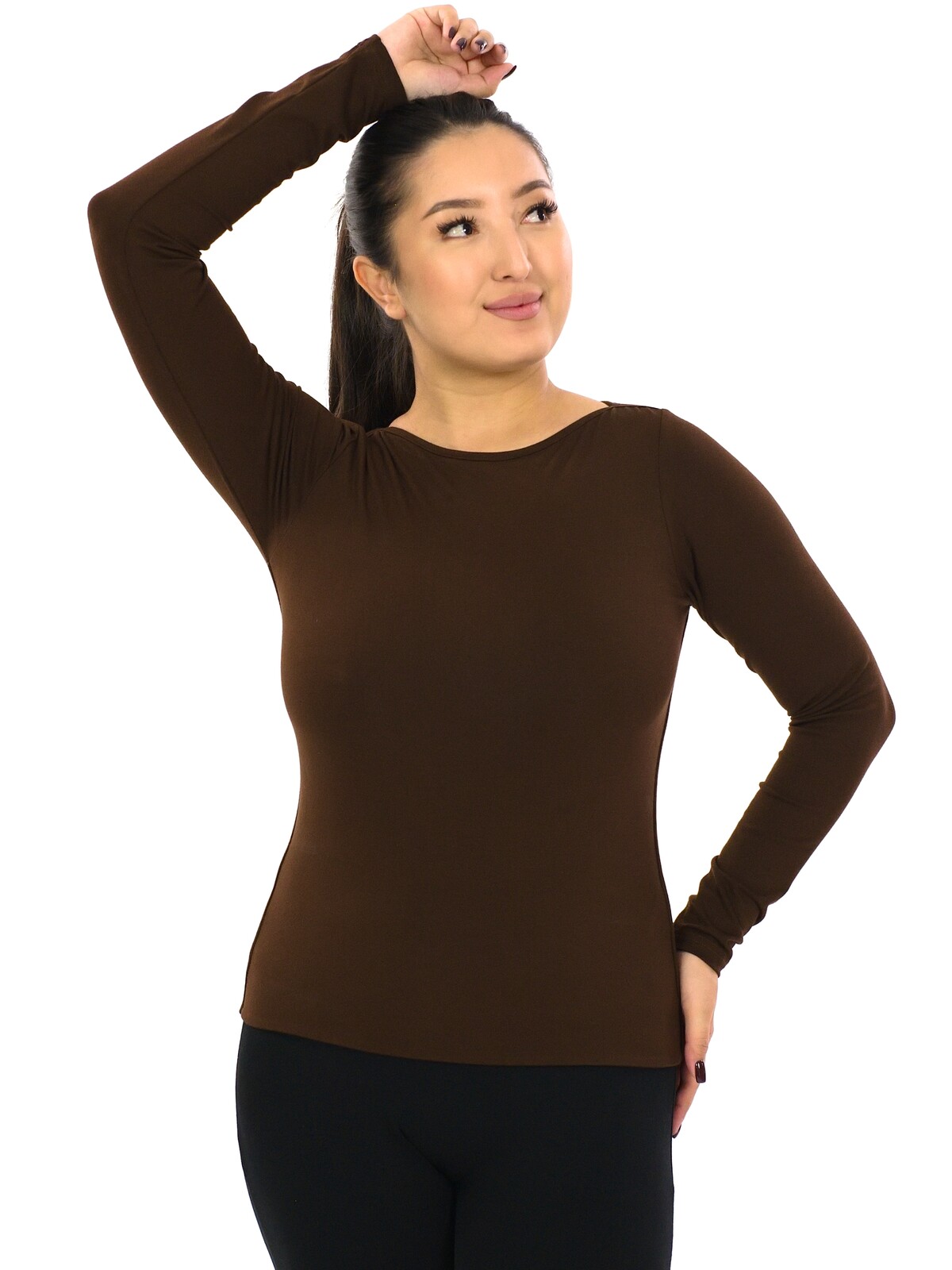 Himalife Tvarující tričko Plain Badu - hnědá Velikost: S/M