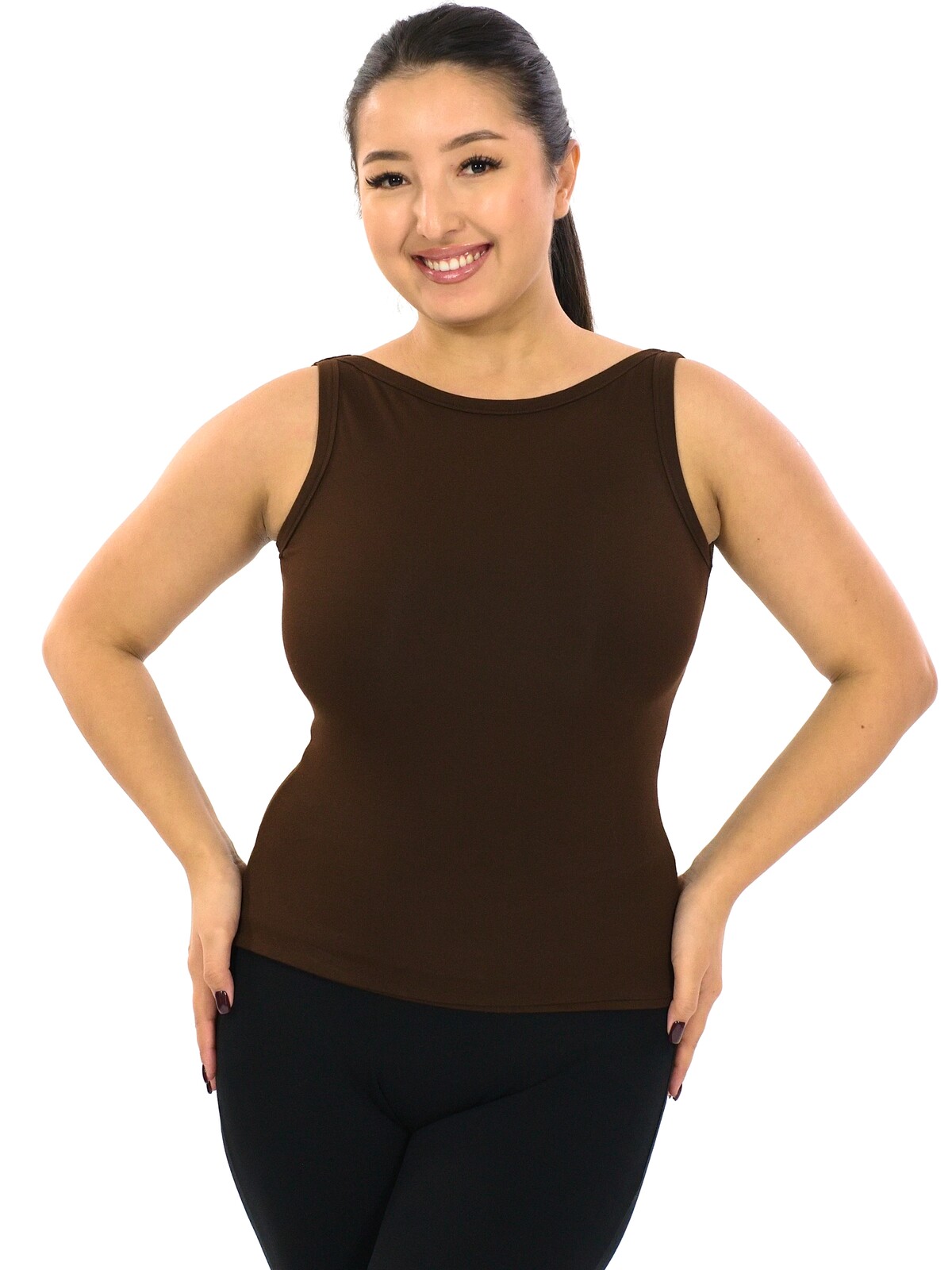 Himalife Stahující top Plain Moa - hnědá Velikost: S/M