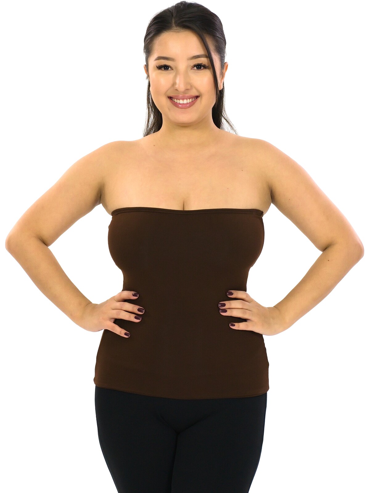 Himalife Stahující top Plain Boa - hnědá Velikost: S/M