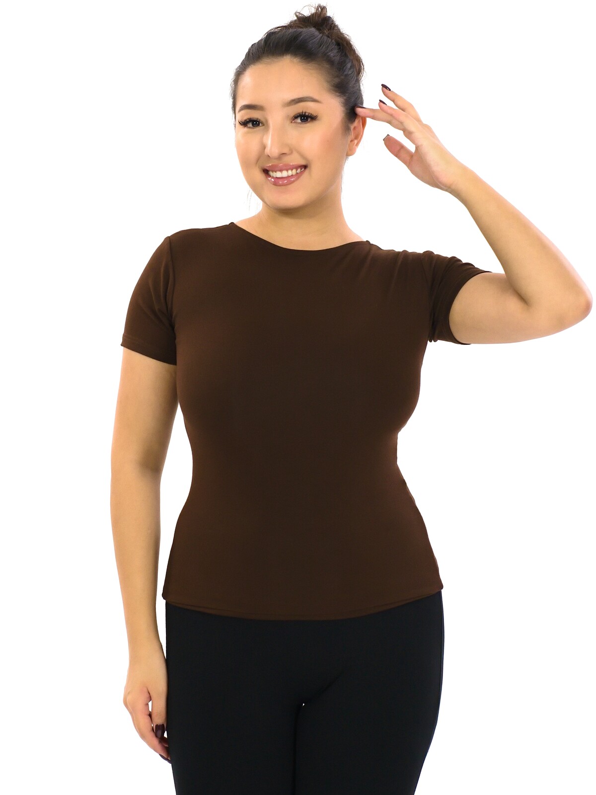 Himalife Tvarující tričko Plain Sita - hnědá Velikost: S/M