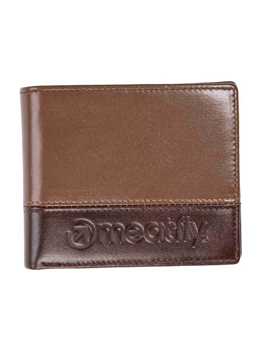 Kožená peněženka meatfly eddie premium hnědá one size