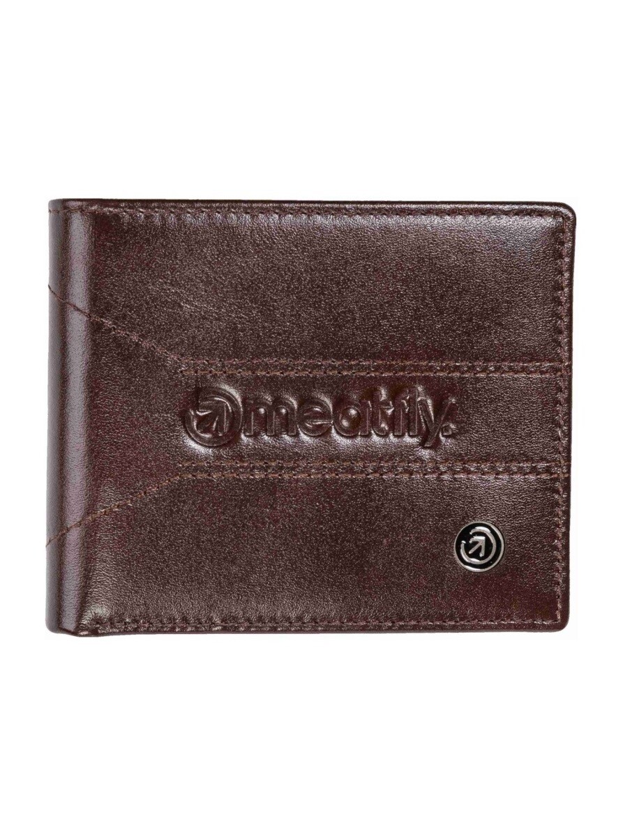 Kožená peněženka meatfly zac premium tmavě hnědá one size