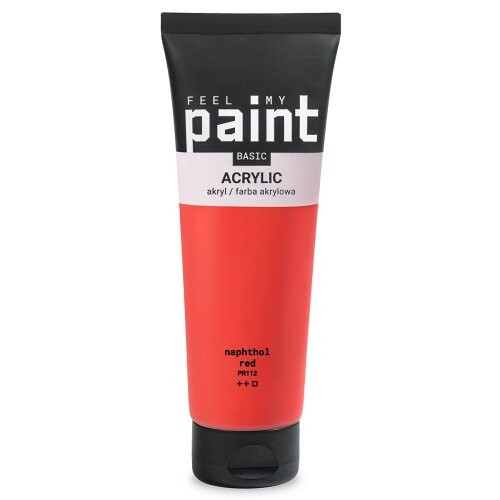 Akrylová barva FeelMyPaint 120 ml NAPTHOL ČERVENÁ - certifikace o bezpečnosti dětských hraček