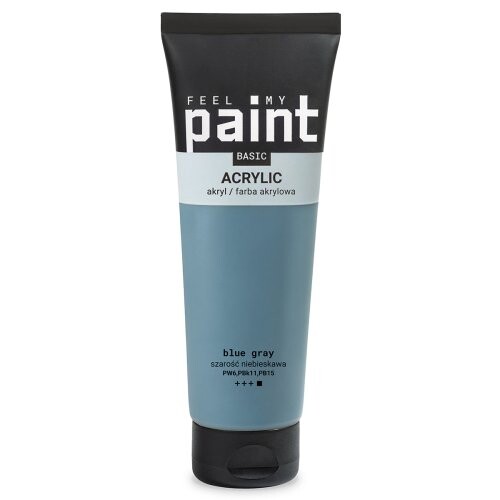 Akrylová barva FeelMyPaint 120 ml MODROŠEDÁ - certifikace o bezpečnosti dětských hraček