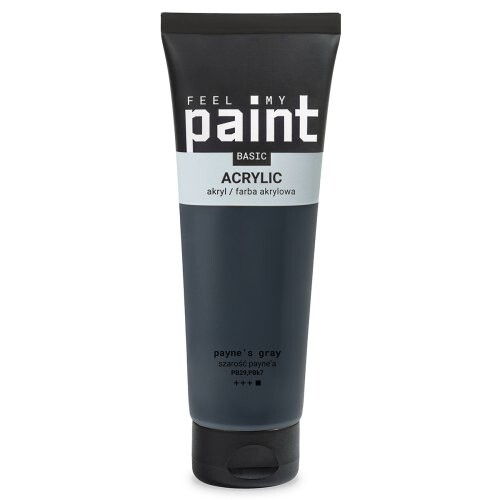 Akrylová barva FeelMyPaint 120 ml PAYNESS ŠEDÁ - certifikace o bezpečnosti dětských hraček