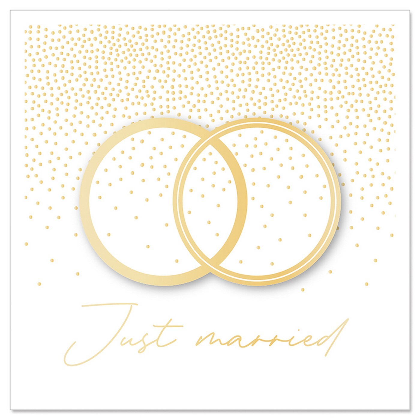 Svatební přání 8x8 cm Artebene Just Married with Rings