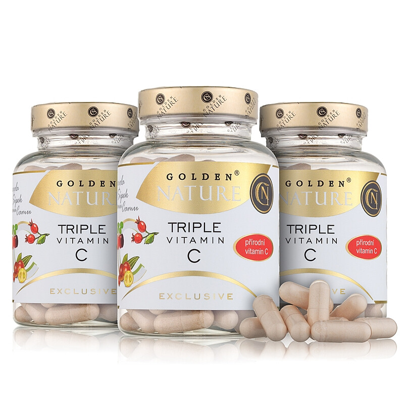 2+1 GN Exclusive Triple přírodní vitamin C 300 cps. - Golden Nature