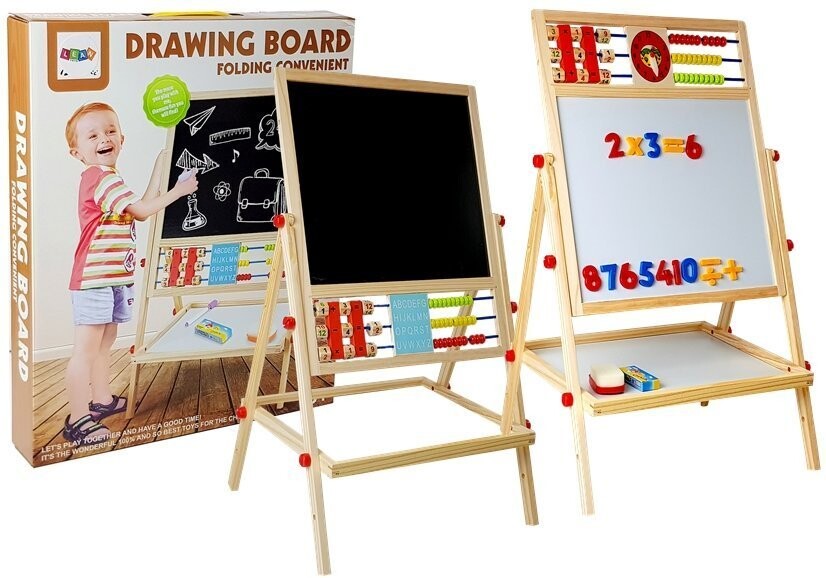 mamido Dětská dřevěná oboustranná tabule 2v1