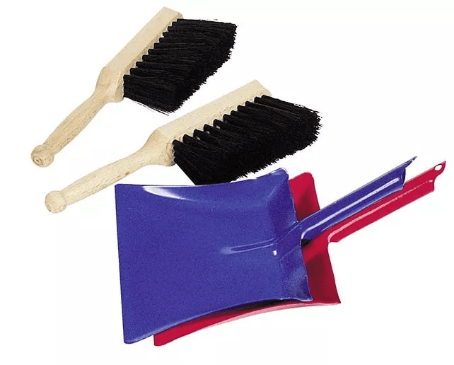 Goki Goki Smetáček s přírodními štětinami a lopatka, modrá nebo červená