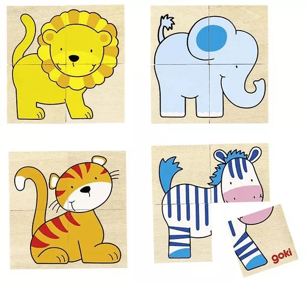 Goki Goki Puzzle a pexeso - Divoká zvířátka