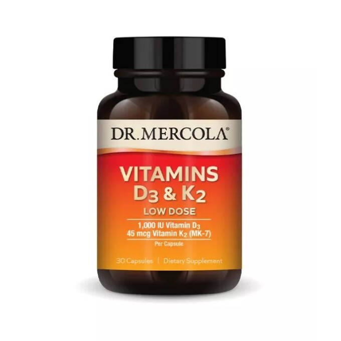 Dr. Mercola Vitamín D3 1000 IU, K2 45 µg 30 kapslí