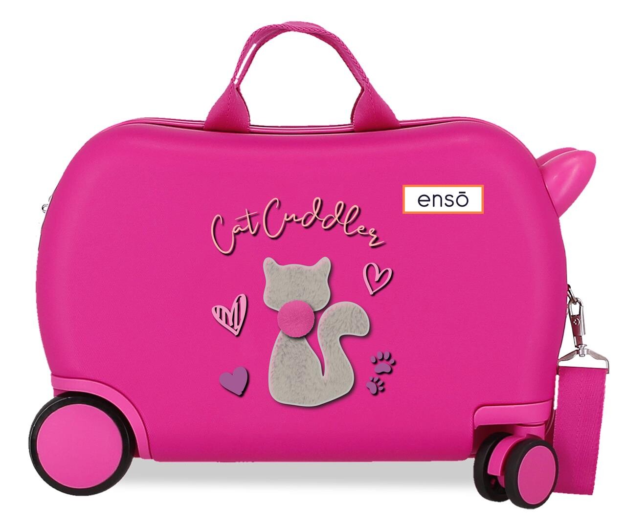Enso Dětský kufřík na kolečkách - odražedlo - Cat Cuddle - 24,5 L