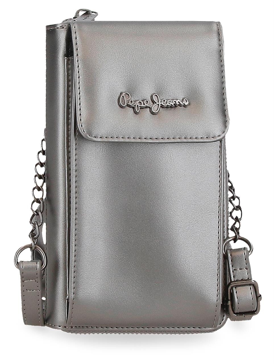 Crossbody taška na mobil s peněženkou Pepe Jeans Ruby - antracitová