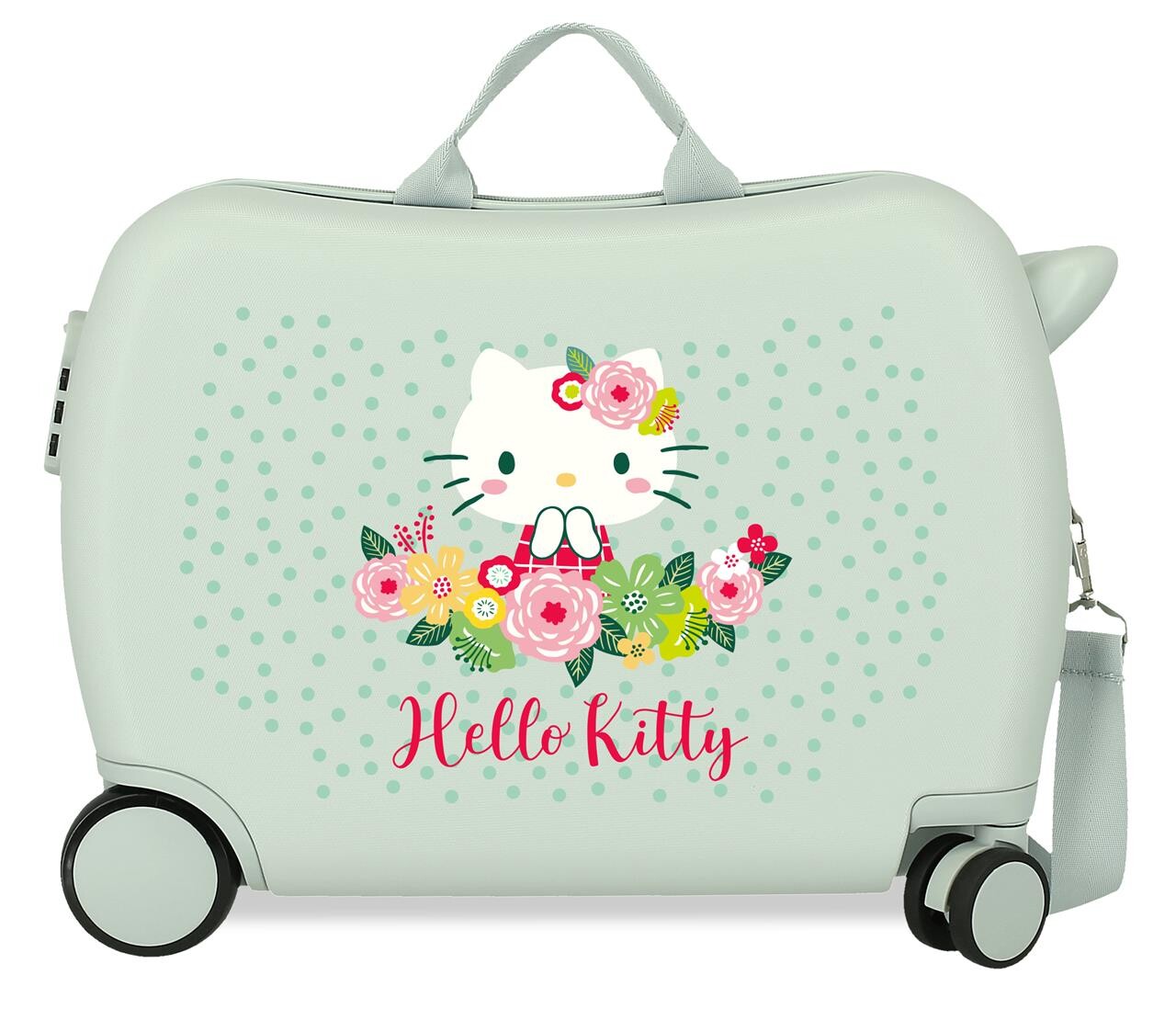 Dětský kufřík na kolečkách - odražedlo - Hello Kitty Flower - 34L