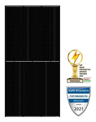 Solarmi solární panel Amerisolar Mono 585 Wp černý 144 článků, N-Type TOPCon