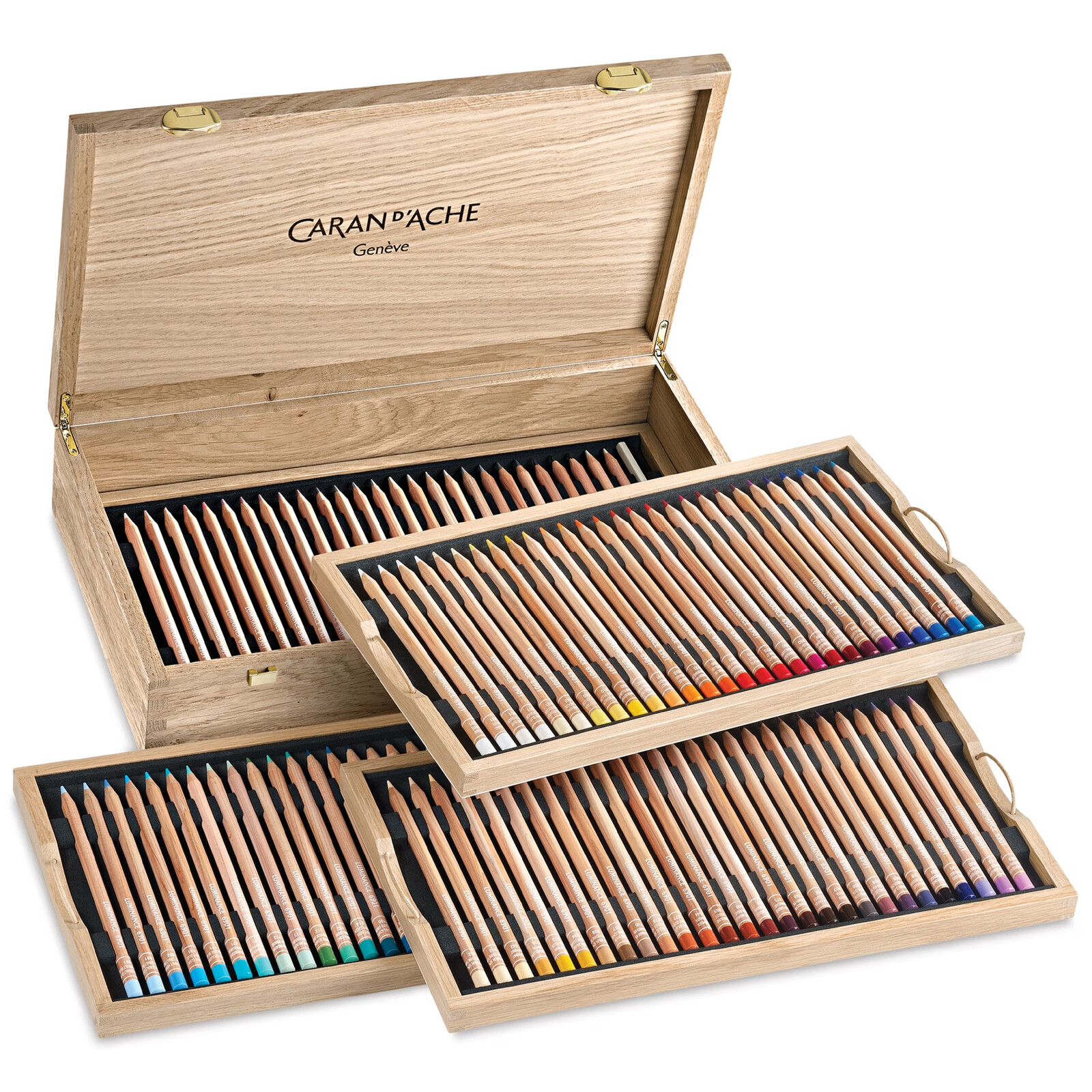 Caran d'Ache Caran d'Ache, 6901.900, Luminance, umělecké pastelky nejvyšší kvality v dřevěné kazetě, 100 ks