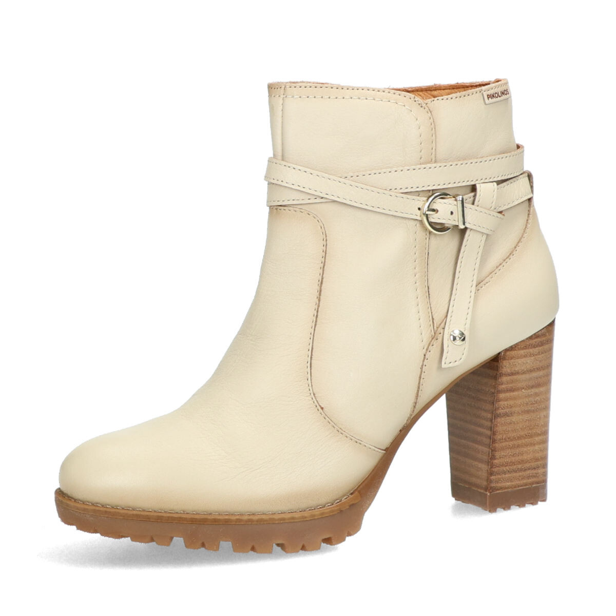 Pikolinos dámské kožené kotníkové kozačky - béžové - 36