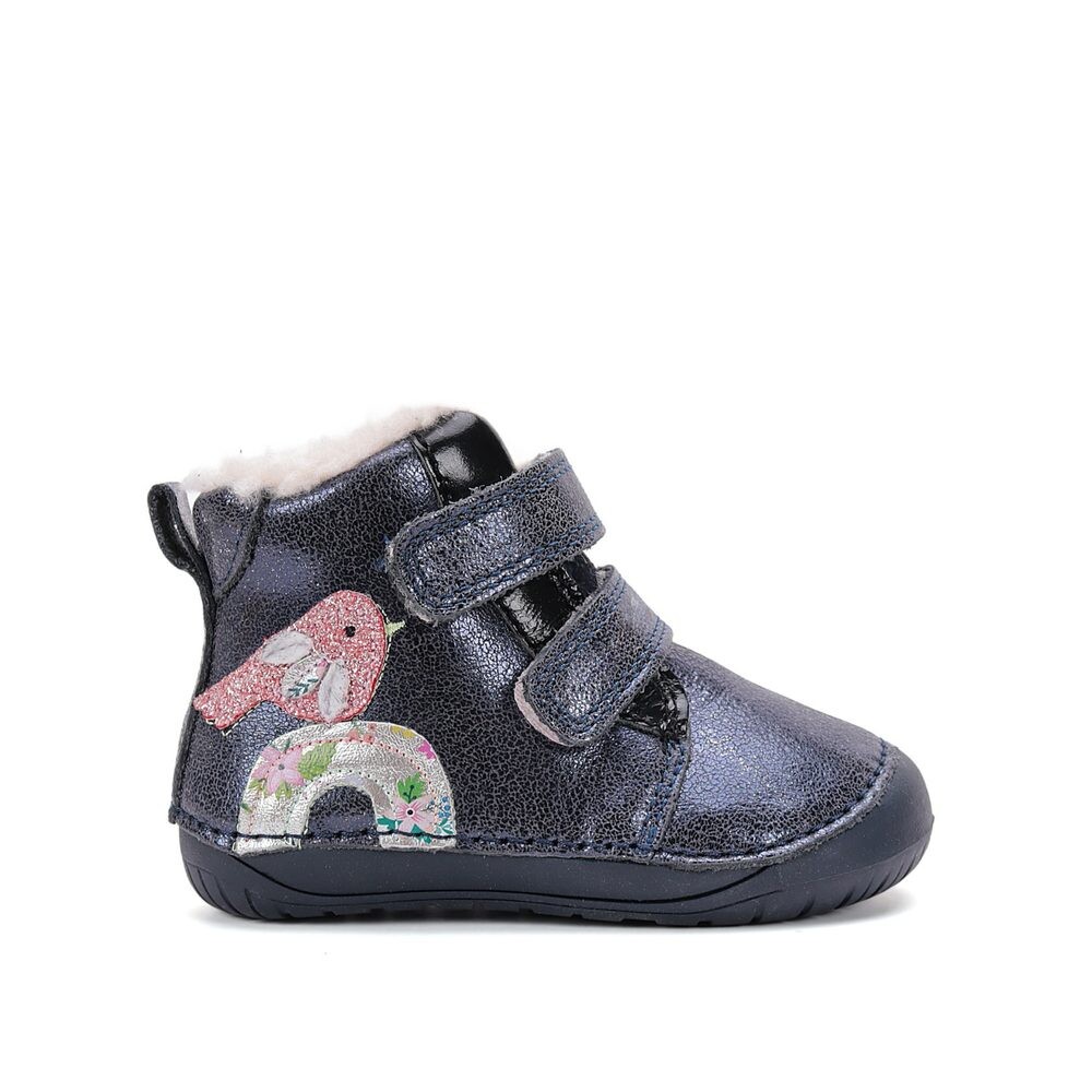 D.D.STEP W070-52624 Tmavě Modrá Dětské zimní zateplené barefoot boty - 20