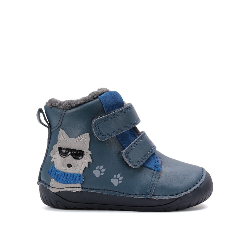 D.D.STEP W070-52893 Tmavě Modrá Dětské zimní zateplené barefoot boty - 20