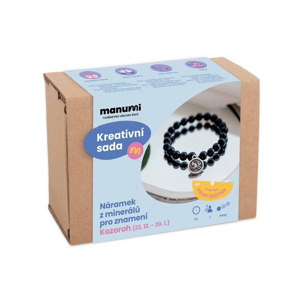 Manumi kreativní sada na výrobu náramku z minerálů se znamením zvěrokruhu Kozoroh - 1 ks